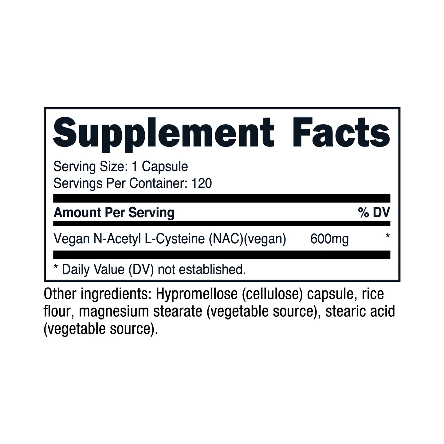 Nutricost N-Acetyl L-Cysteine (NAC) Capsules (600 MG) (120 Capsules)