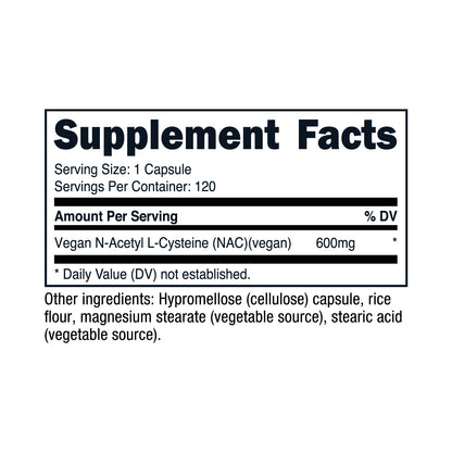 Nutricost N-Acetyl L-Cysteine (NAC) Capsules (600 MG) (120 Capsules)