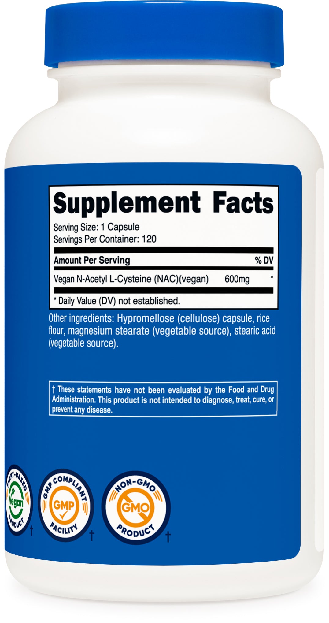 Nutricost N-Acetyl L-Cysteine (NAC) Capsules (600 MG) (120 Capsules)