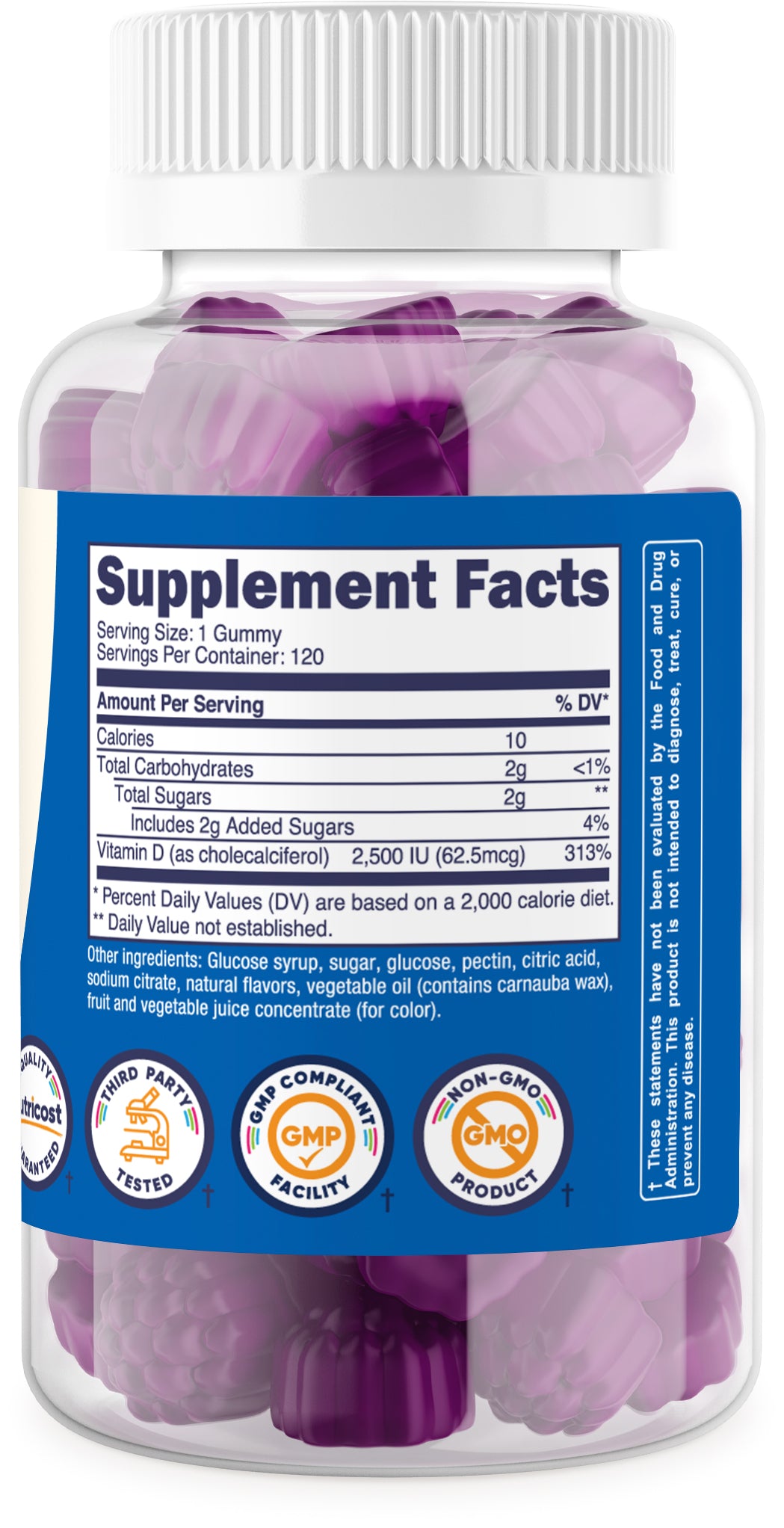 Nutricost Kids Vitamin D3 Gummies (2,500 IU) (120 Gummies)