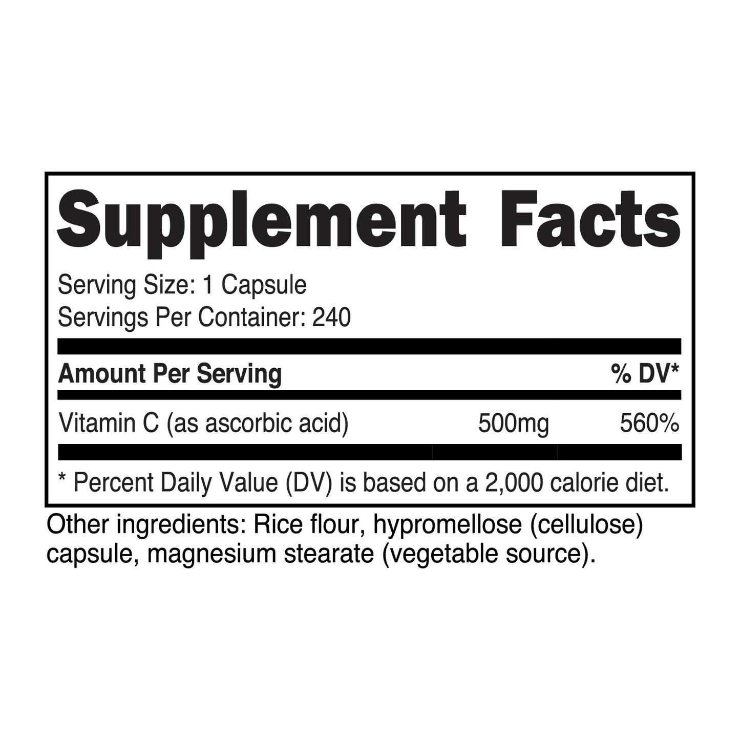 Nutricost Vitamin C Capsules (500 MG) (240 Capsules)