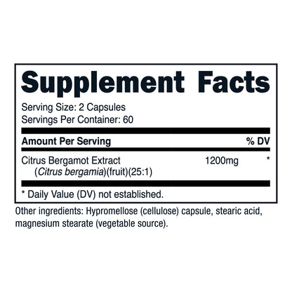 Nutricost Citrus Bergamot Capsules (1,200 MG) (120 Capsules)