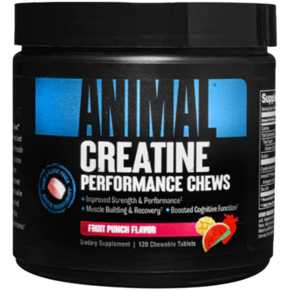 Animal Creatine Performance Chews Fruit Punch 120 chewable tablets