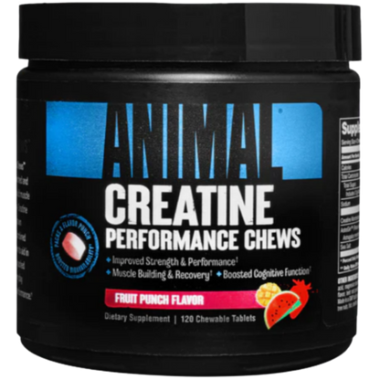 Animal Creatine Performance Chews Fruit Punch 120 chewable tablets