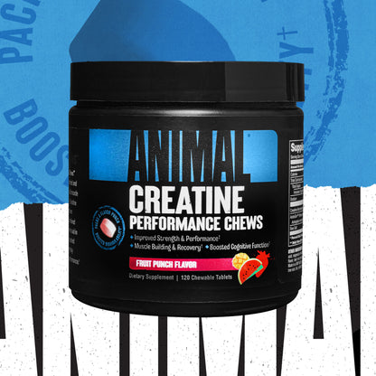 Animal Creatine Performance Chews Fruit Punch 120 chewable tablets