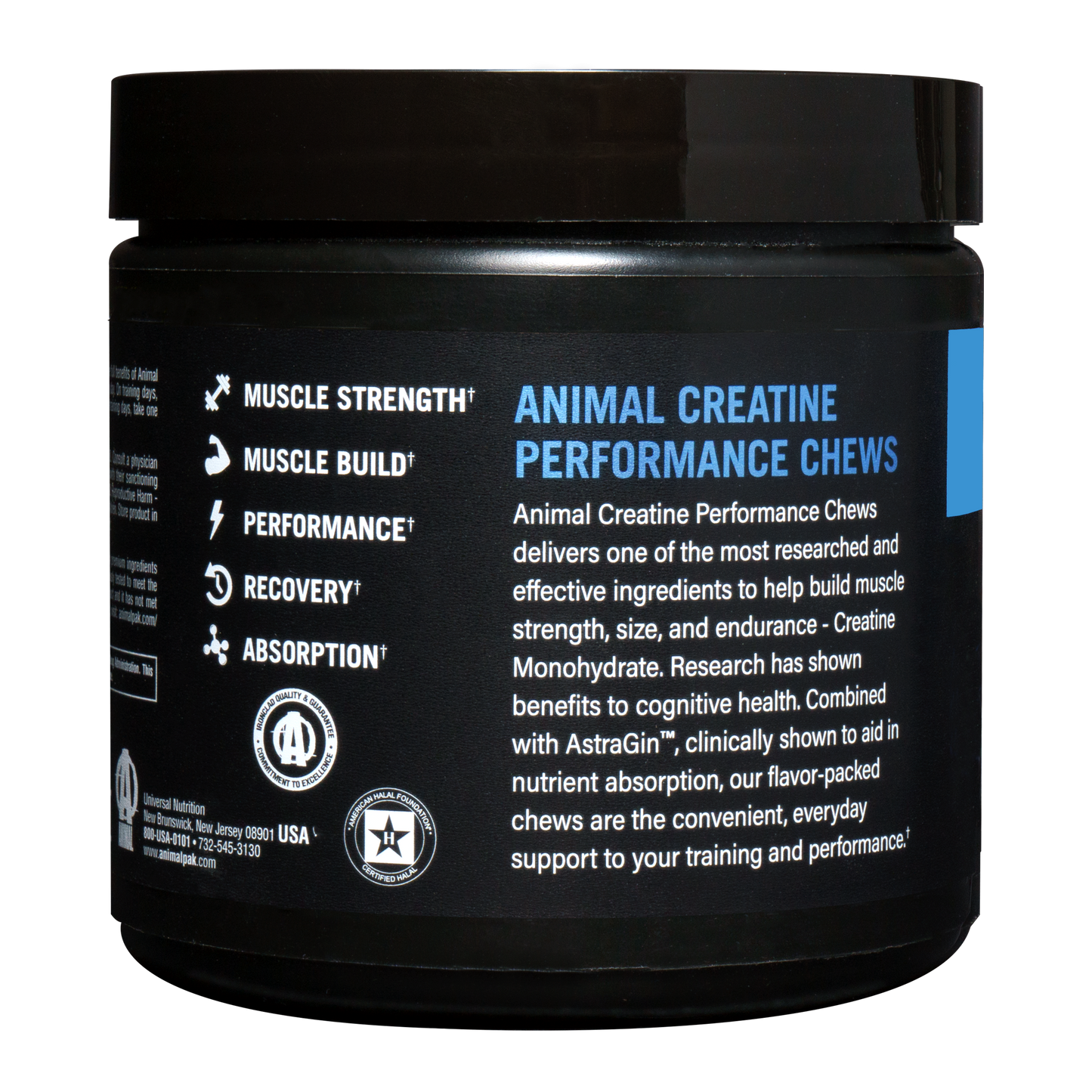 Animal Creatine Performance Chews Fruit Punch 120 chewable tablets