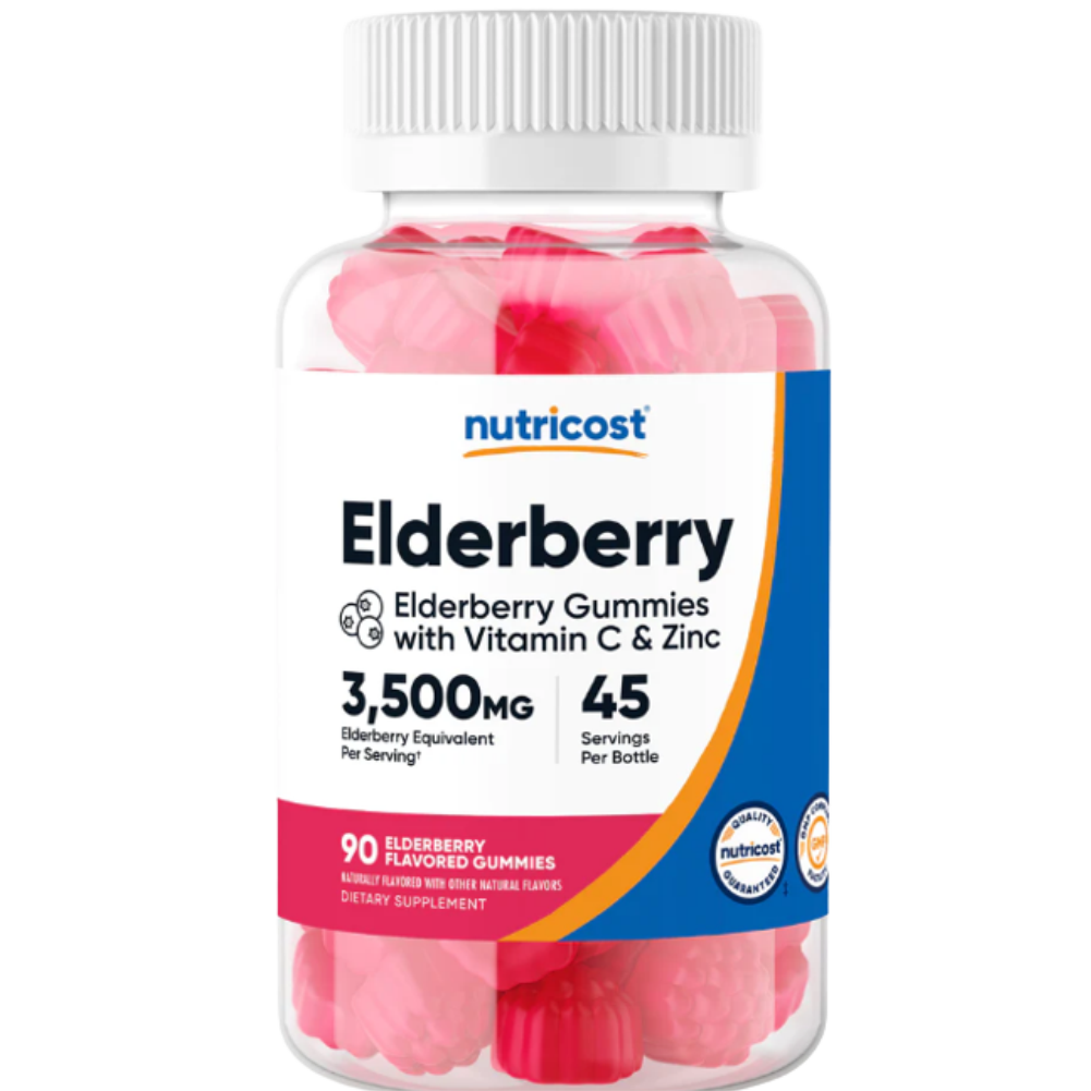 Nutricost Elderberry Gummies (with Vitamin C & Zinc) (90 Gummies)