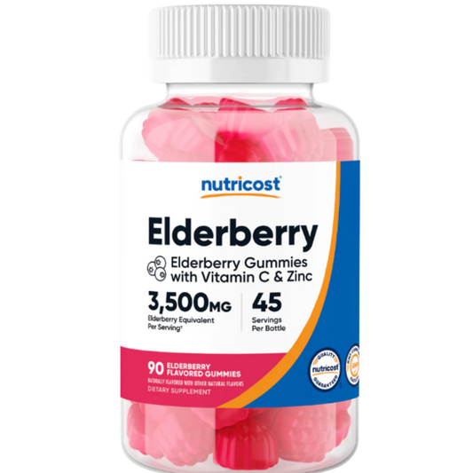 Nutricost Elderberry Gummies (with Vitamin C & Zinc) (90 Gummies)