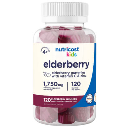 Nutricost Kids Elderberry Gummies (Berry) (50 MG) (120 Gummies)