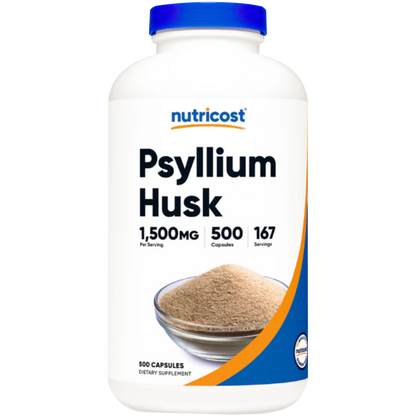 Nutricost Psyllium Husk Capsules (500 MG) (500 Capsules)