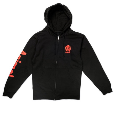 Animal Red Logo Black Zip-Up