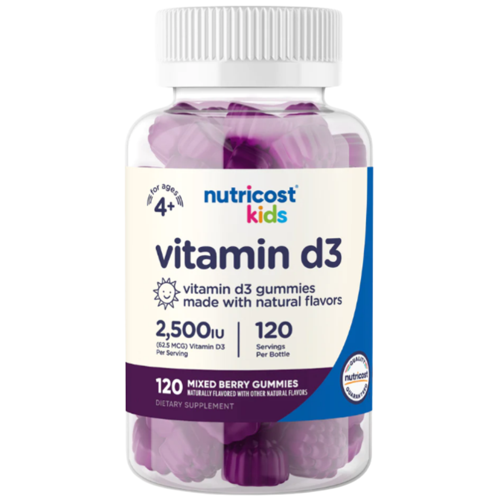 Nutricost Kids Vitamin D3 Gummies (2,500 IU) (120 Gummies)