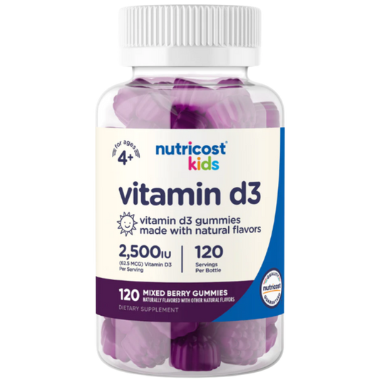 Nutricost Kids Vitamin D3 Gummies (2,500 IU) (120 Gummies)