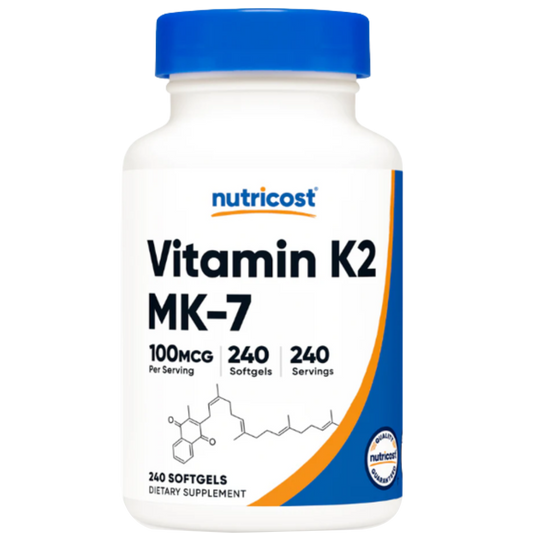 Nutricost Vitamin K2 MK-7 Softgels(100 MCG) (240 Softgels)