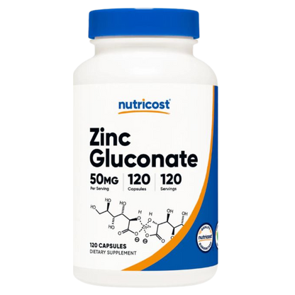 Nutricost Zinc Gluconate Capsules (50 MG) (120 Capsules)